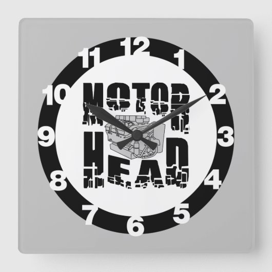 Motor Quadratische Wanduhr (Vorderseite)