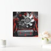 Motor Quadratische Wanduhr (Zuhause)