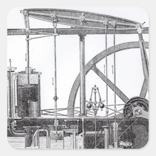 Motor Quadratischer Aufkleber (Vorderseite)