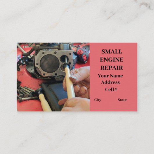 Motor Reparatur von Kolbenventilen mit kleinen Mot Visitenkarte (Vorderseite)