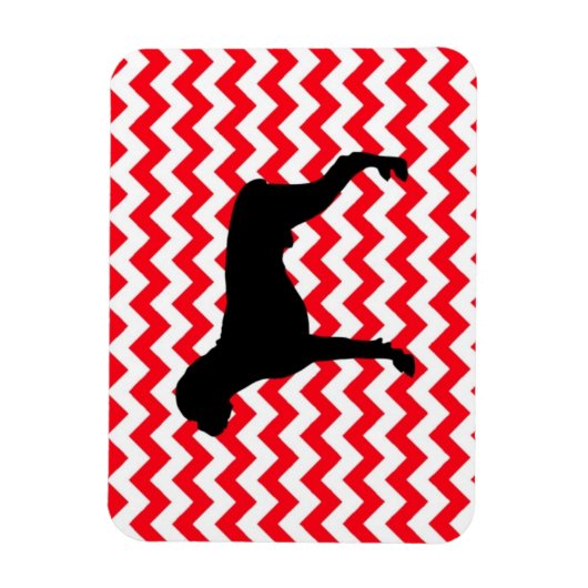 Motor rot Zickzack mit Boxer-Silhouette Magnet (Vertikal)