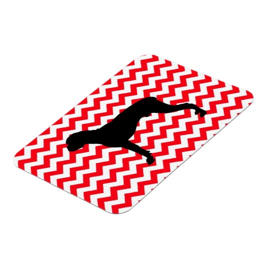 Motor rot Zickzack mit Boxer-Silhouette Magnet (Linke Seite)