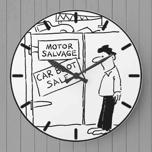 Motor Salvage Scrap Yard Große Wanduhr