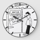 Motor Salvage Scrap Yard Große Wanduhr (Vorderseite)