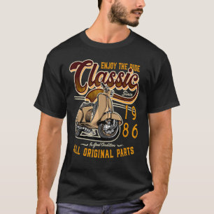 Motor Scooter Classic Moped Rider Geburtstag 1986 T-Shirt