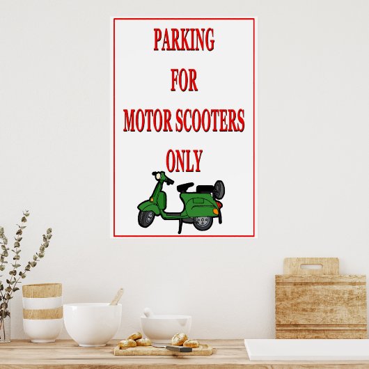 Motor Scooter PArking Poster (Küche)