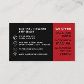 Motor von Kraftfahrzeugen, Auto Händler Visitenkarte (Rückseite)