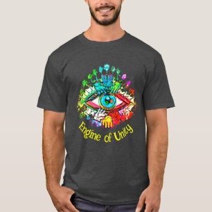 Motor von Unity Helle Rainbow Colors T-Shirt
