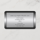 Motor-Wiederaufbauen - Imitatmetall, silbernes Visitenkarte (Rückseite)