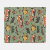 Motor Zuhause Camp Abenteuer Muster Fleecedecke (Vorderseite (Horizontal))