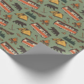Motor Zuhause Camp Abenteuer Muster Geschenkpapier (Ecke)