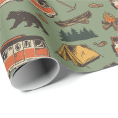 Motor Zuhause Camp Abenteuer Muster Geschenkpapier (Rolleneckpunkt)