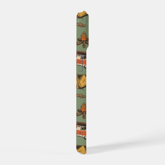 Motor Zuhause Camp Abenteuer Muster iPhone 15 Hülle (Rechte Seite)