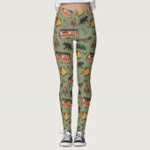 Motor Zuhause Camp Abenteuer Muster Leggings (Vorderseite)