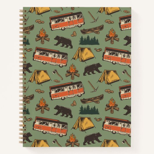 Motor Zuhause Camp Abenteuer Muster Notizblock (Vorderseite)