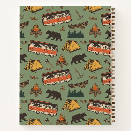 Motor Zuhause Camp Abenteuer Muster Notizblock (Rückseite)