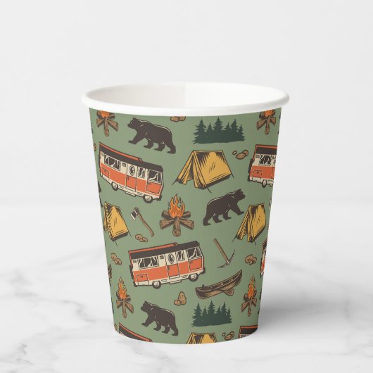 Motor Zuhause Camp Abenteuer Muster Pappbecher (Links)