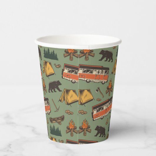 Motor Zuhause Camp Abenteuer Muster Pappbecher (Rechts)