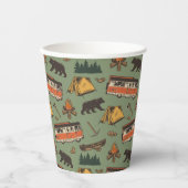 Motor Zuhause Camp Abenteuer Muster Pappbecher (Vorderseite)