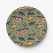 Motor Zuhause Camp Abenteuer Muster Pappteller (Vorderseite)