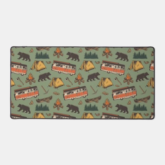 Motor Zuhause Camp Abenteuer Muster Schreibtischunterlage (Vorderseite)