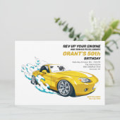 Motor zum Geburtstag einladen Einladung (Stehend Vorderseite)