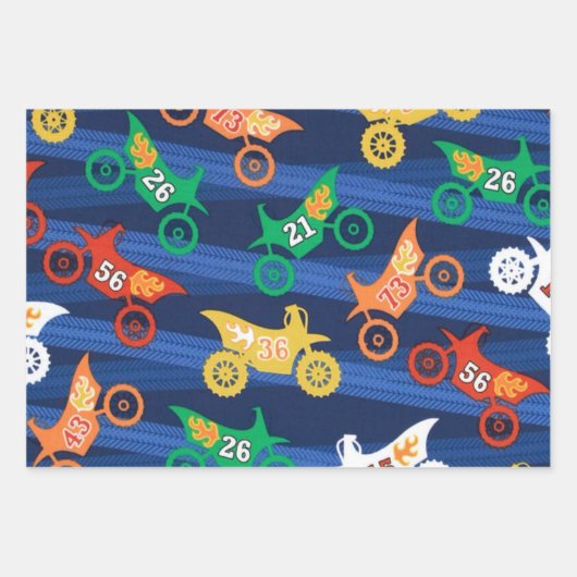 Motorama Dirt Bikes Geschenkpapier Set (Vorderseite)