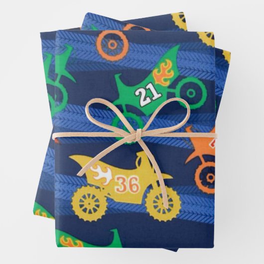 Motorama Dirt Bikes Geschenkpapier Set (Beispiel)