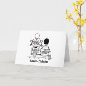 Motorbike and Sidecar Wedding Karte (Gelbe Blume)