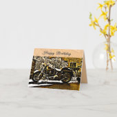 Motorbike in Ancient Valbonne France Birthday Karte (Gelbe Blume)