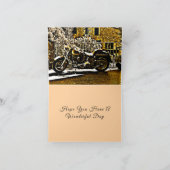 Motorbike in Ancient Valbonne France Birthday Karte (Innenseite)