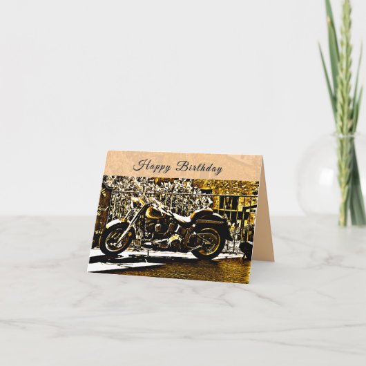 Motorbike in Ancient Valbonne France Birthday Karte (Vorderseite)