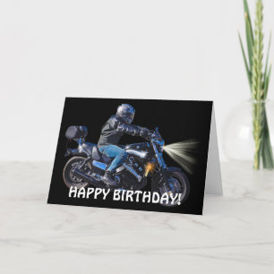 Motorbike Night Biker Birthday Card Karte
