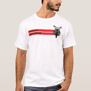 MOTORBIKE RED STRIPES Personalisiert T-Shirt