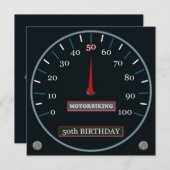 Motorbiking 50. Geburtstags-Einladung Einladung (Vorne/Hinten)