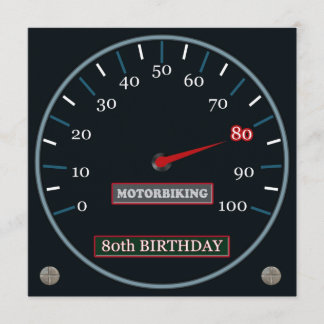 Motorbiking 80. Geburtstags-Einladung Einladung