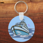 Motorboat-Button-Schlüsselanhänger Schlüsselanhänger (Vorderseite)
