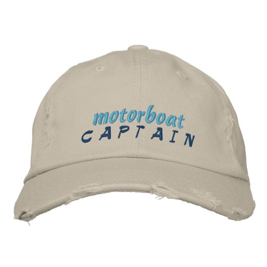 Motorboat Captain Hat Bestickte Baseballkappe (Vorderseite)