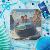 Motorboot Birthday Pappteller (Party)