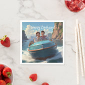 Motorboot Birthday Serviette (Beispiel)