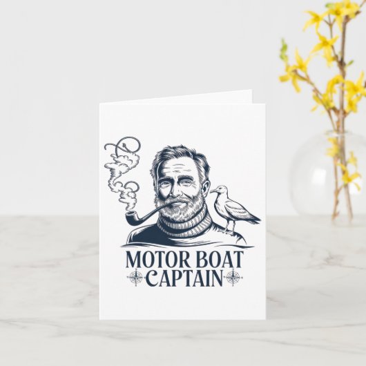 Motorboot Captain Men Women Chummy Pontoon Boatin Karte (Gelbe Blume)