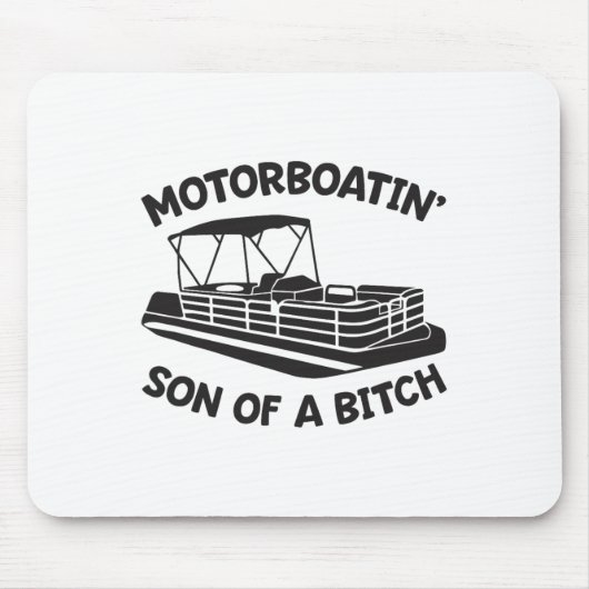 Motorboot fahrender Sohn eines Pontonboots Lustige Mousepad (Vorne)