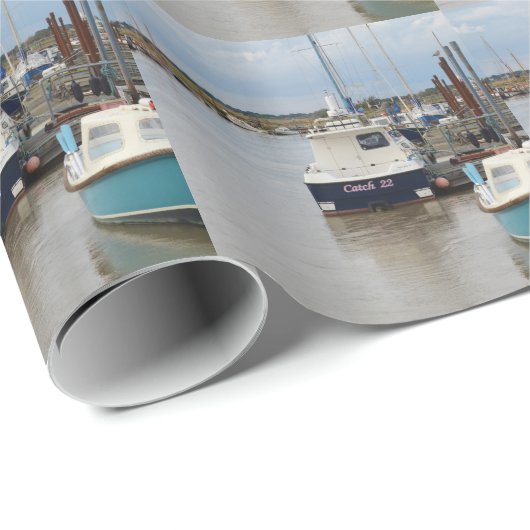 Motorboot-Fang 22 Geschenkpapier (Rolleneckpunkt)