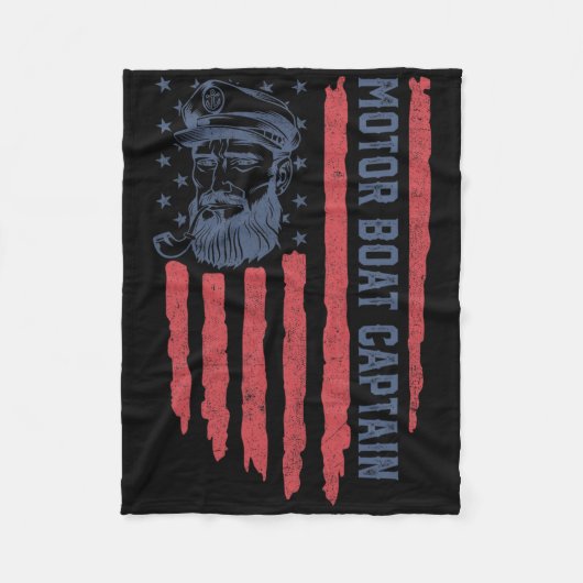 Motorboot Kapitän American Flag Pontoon Boot 4 Fleecedecke (Vorderseite)