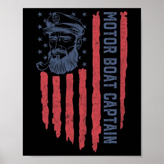 Motorboot Kapitän American Flag Pontoon Boot 4 Poster (Vorne)