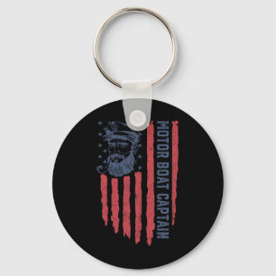 Motorboot Kapitän American Flag Pontoon Boot 4 Schlüsselanhänger