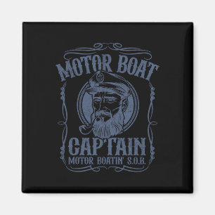 Motorboot Kapitän Funny Pontoon Boot Motor Bootmot Magnet