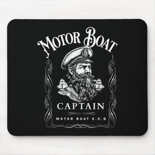 Motorboot Kapitän Funny Pontoon Boot Motor Bootmot Mousepad (Vorne)
