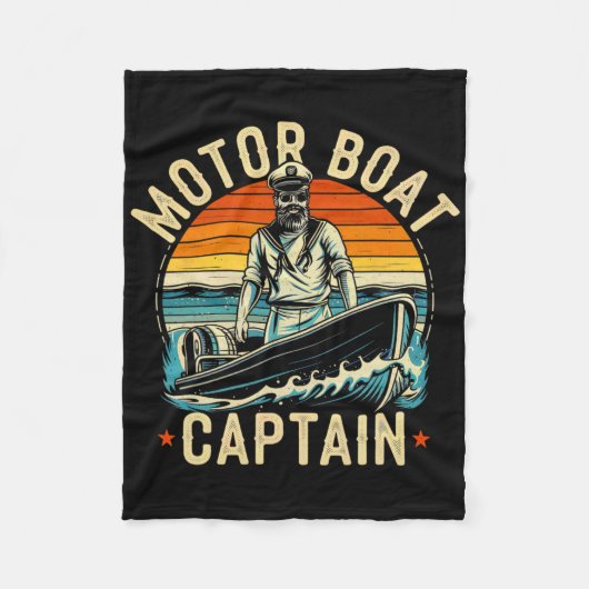 Motorboot Kapitän Funny Pontoon Boot Motorboot Fleecedecke (Vorderseite)