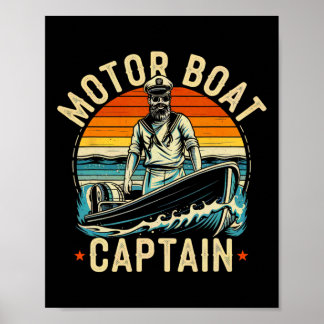 Motorboot Kapitän Funny Pontoon Boot Motorboot Poster